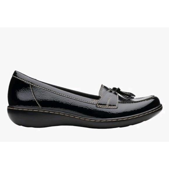 NWoB Collection by Clarks Ashland Bubble Leather Slip On Loafer Women 9.5 Black - Picture 9 of 9